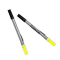 Dri Mark Double Header Nylon Point Pen & Highlighter w/ Silver Body